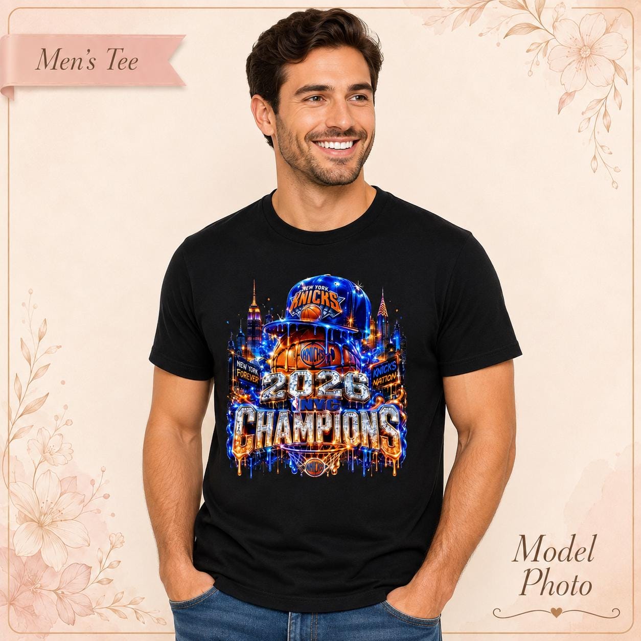 New York Knicks 2026 Champions Basketball T-Shirt, NBA Fan Apparel