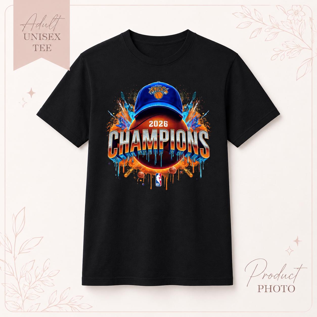 New York Knicks 2026 Champions Basketball T-Shirt, NBA Fan Apparel