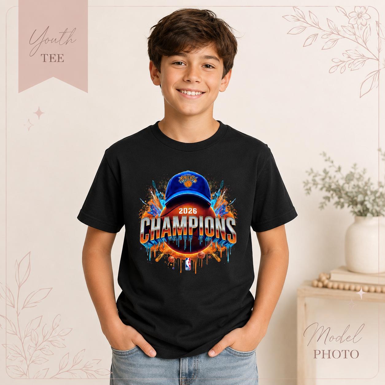 New York Knicks 2026 Champions Basketball T-Shirt, NBA Fan Apparel
