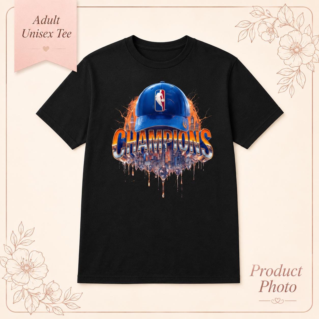 New York Knicks Basketball Champions Tee, NBA Fan Apparel, Unisex Adult Shirt