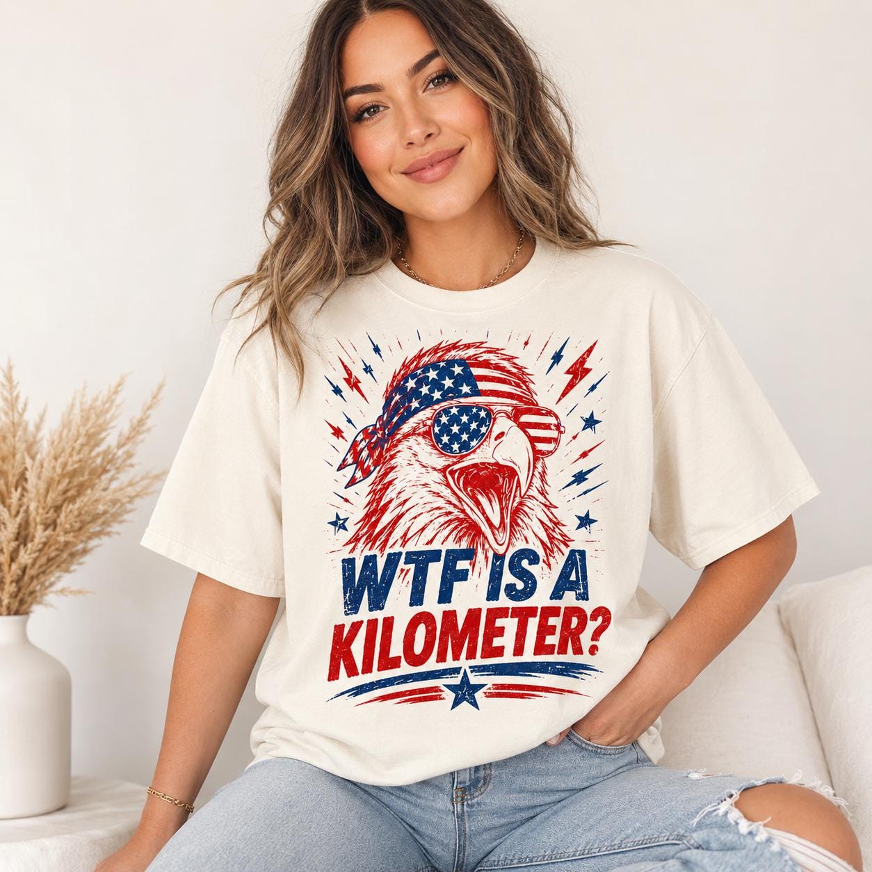 Patriotic Eagle WTF Is A Kilometer Shirt, Comfort Colors USA Graphic Tee