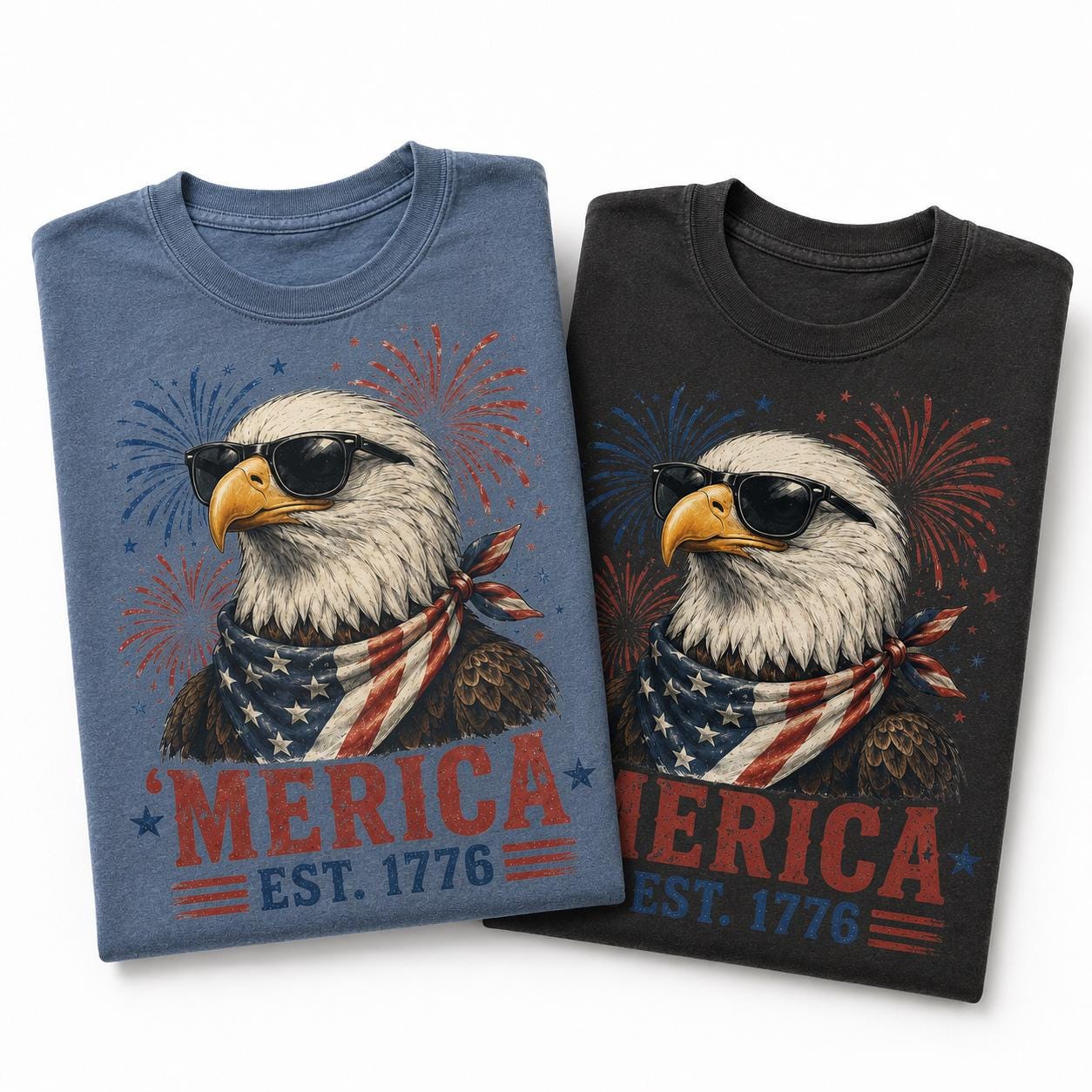 Feral Free Eagle Shirt, Comfort Colors Patriotic Tee, Independence Day EST 1776