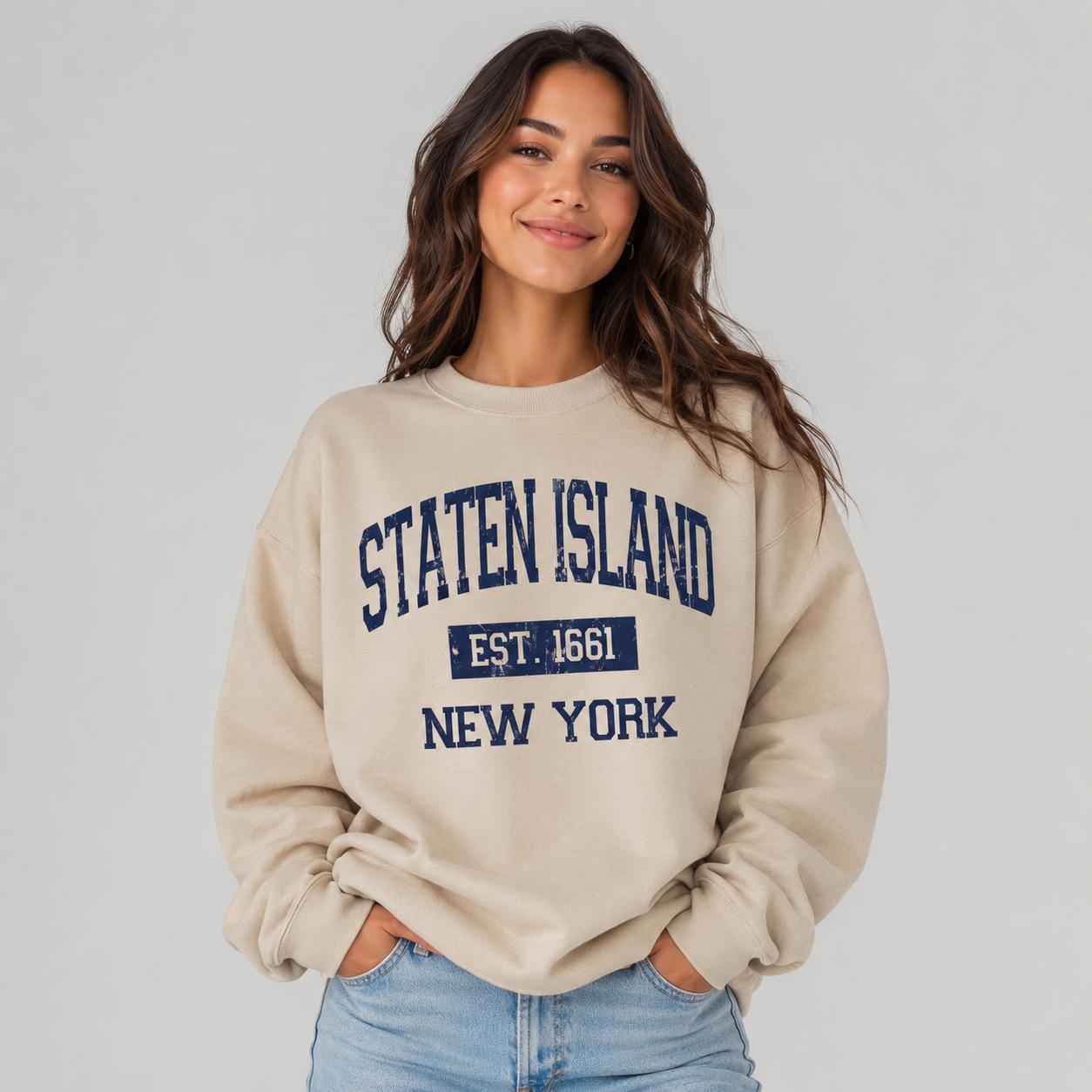 Staten Island Est. 1661 Vintage Collegiate T-Shirt, Sweatshirt, Hoodie