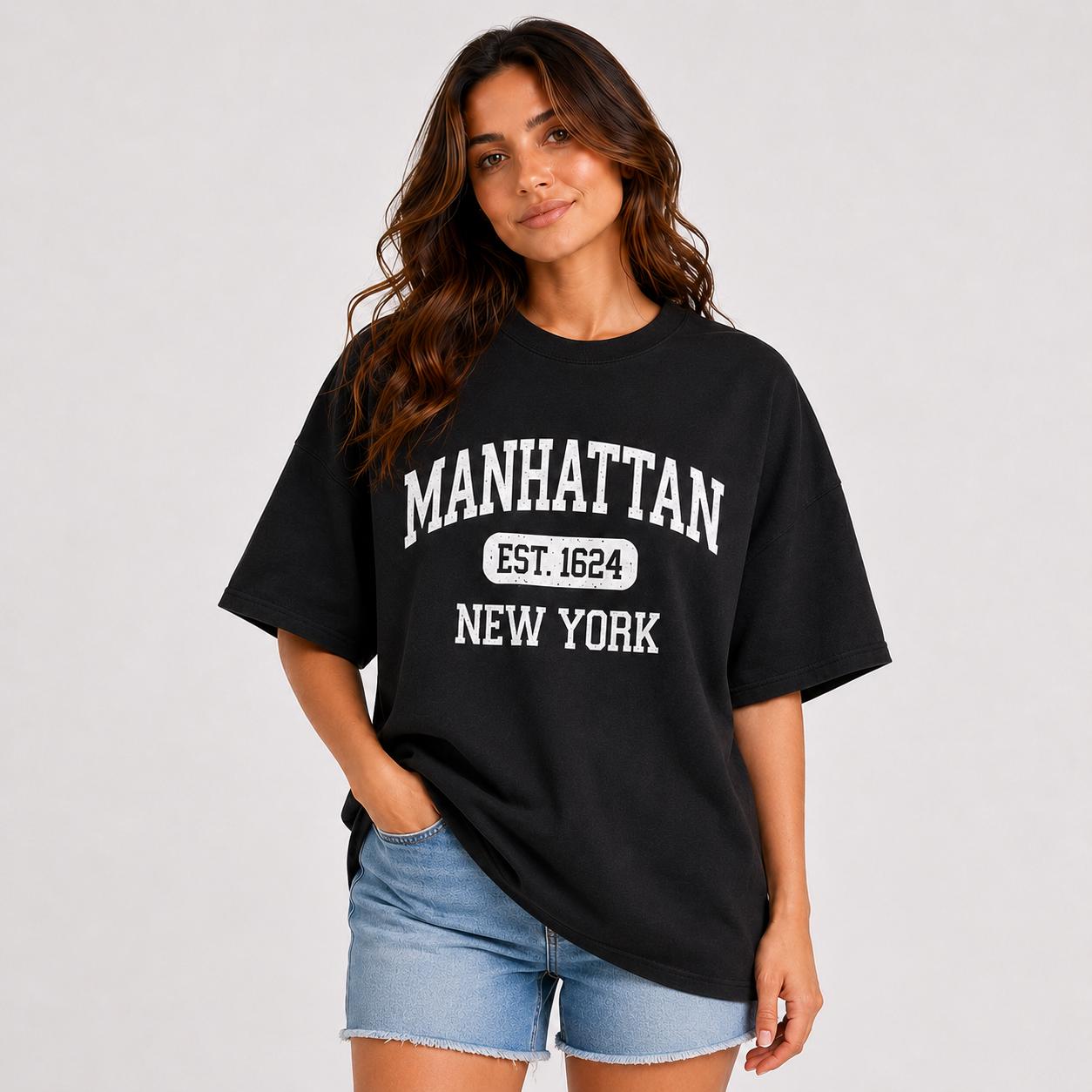 Manhattan Est. 1624 Vintage Collegiate T-Shirt, Sweatshirt, Hoodie