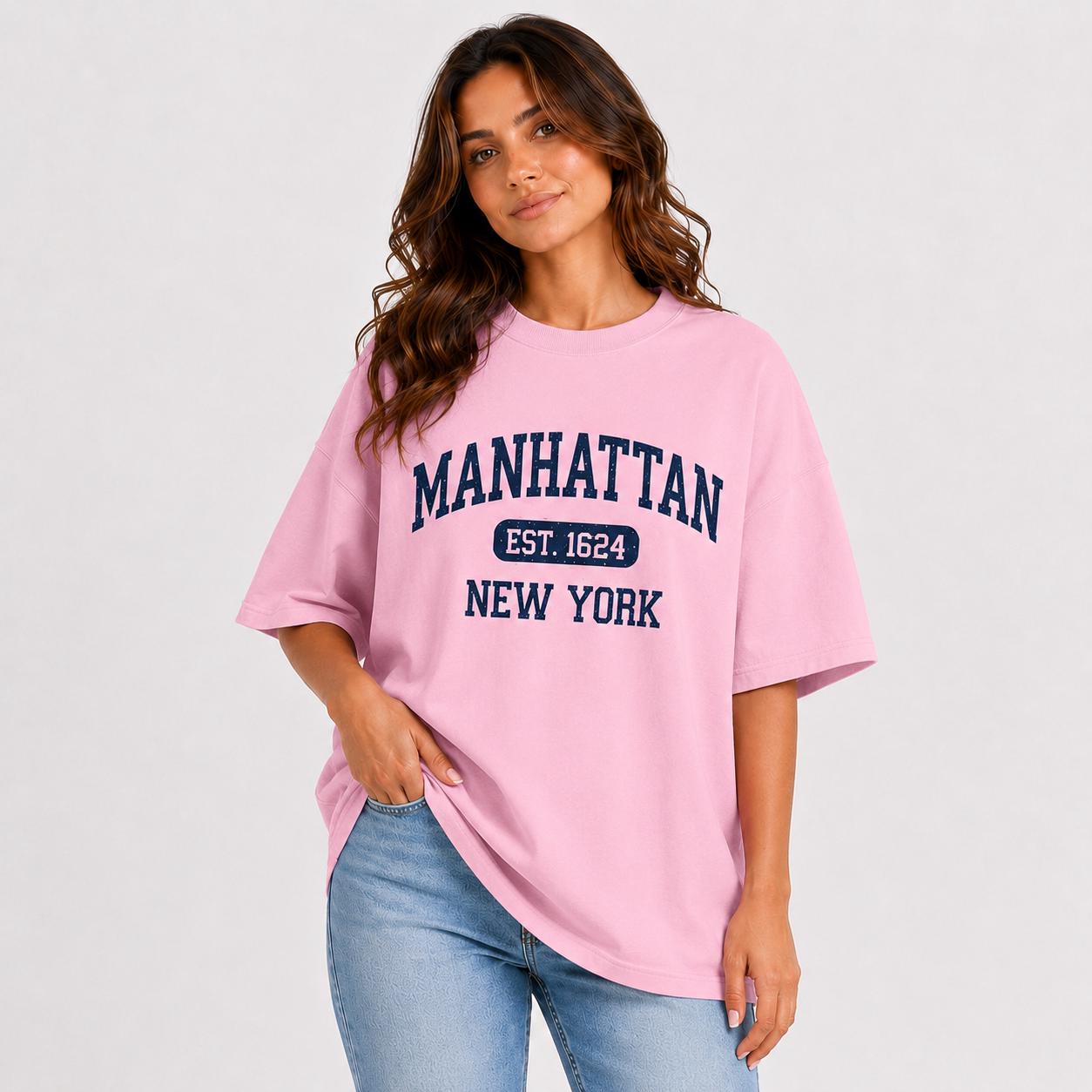Manhattan Est. 1624 Vintage Collegiate T-Shirt, Sweatshirt, Hoodie