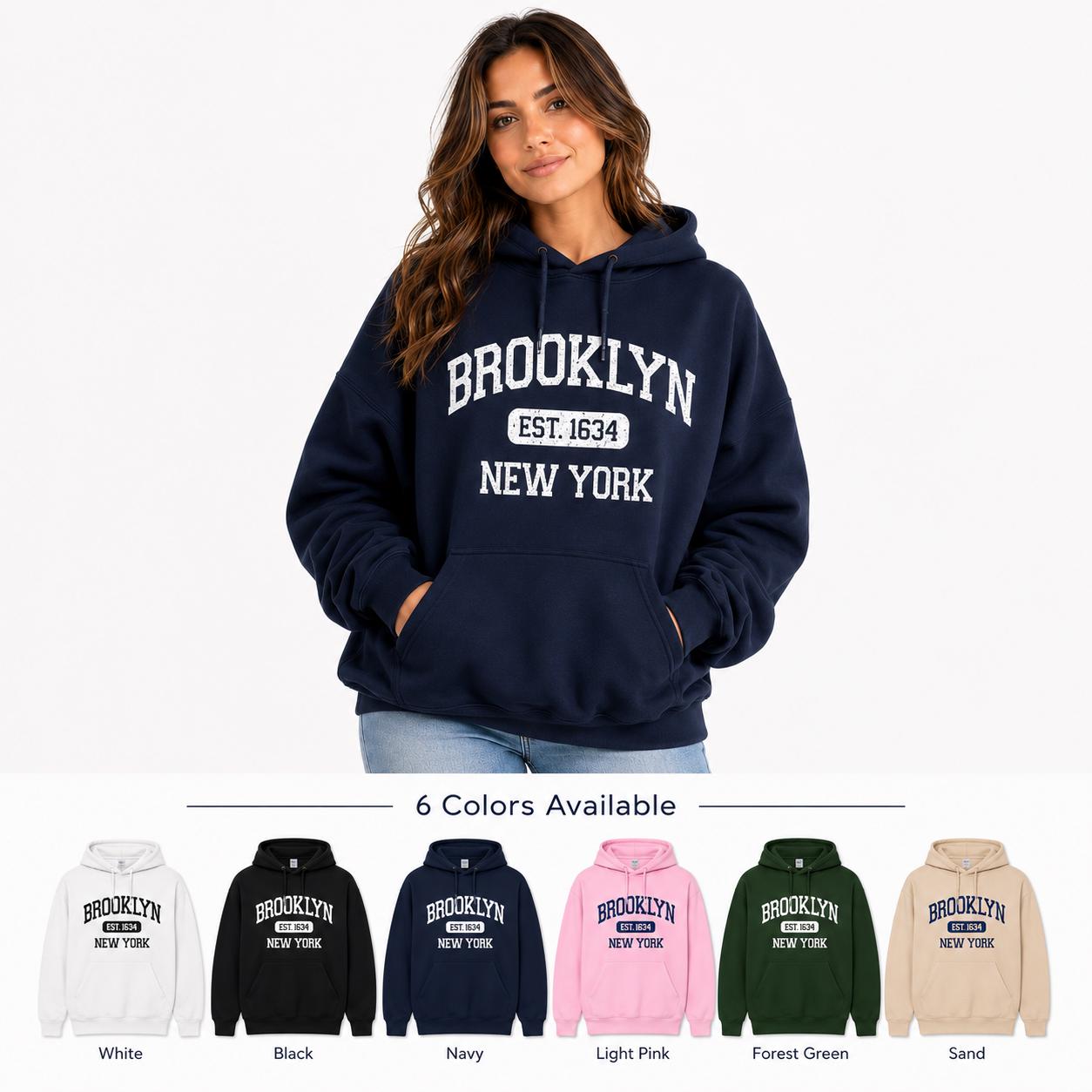 Brooklyn Est. 1634 Vintage Collegiate T-Shirt, Sweatshirt, Hoodie