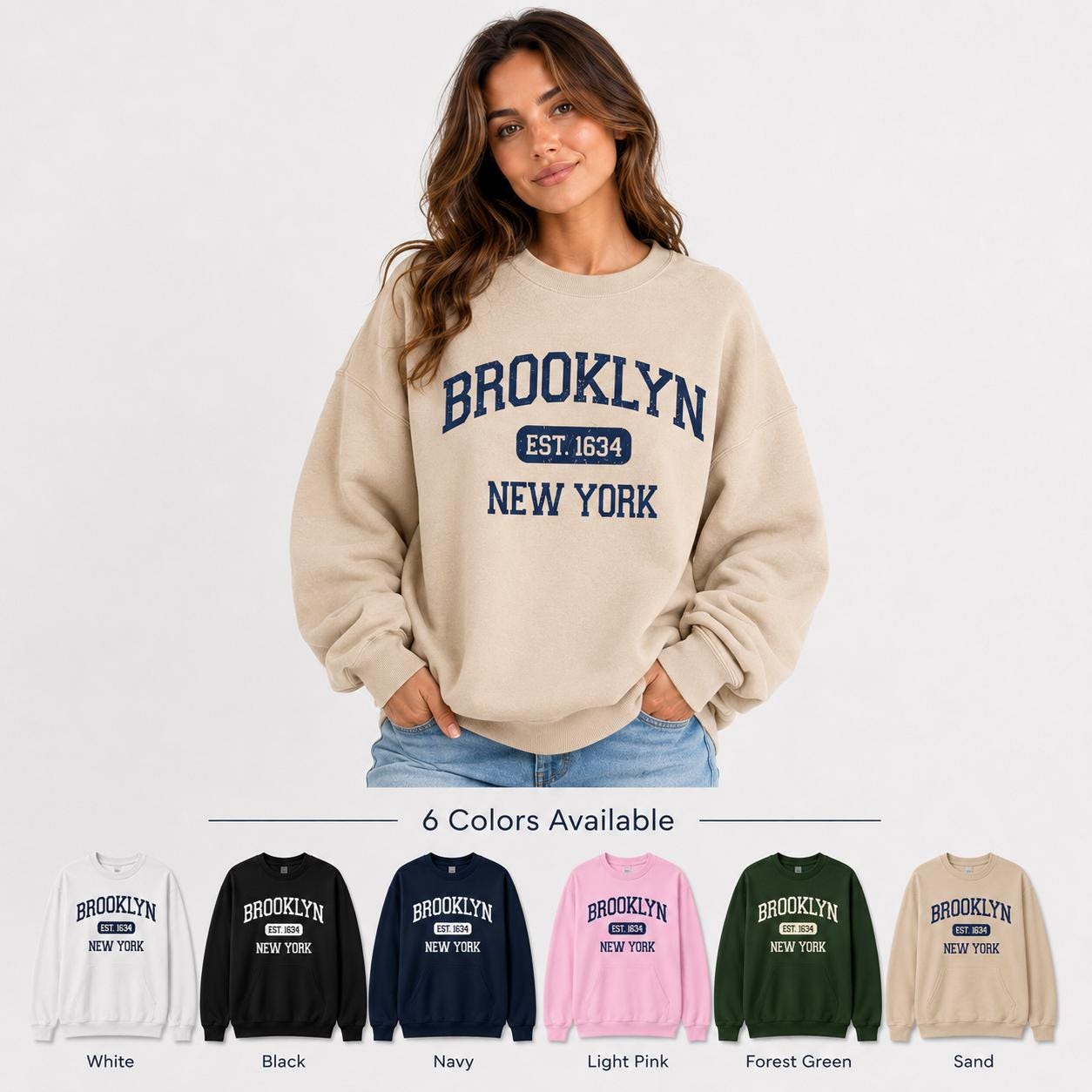 Brooklyn Est. 1634 Vintage Collegiate T-Shirt, Sweatshirt, Hoodie