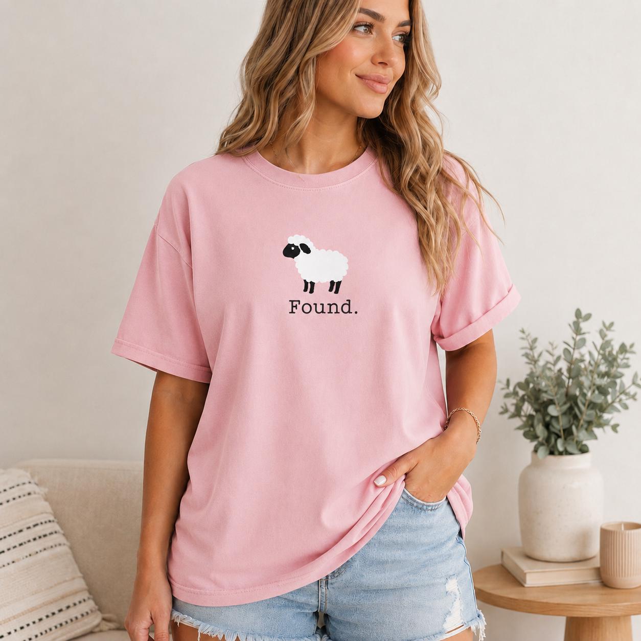 Found Sheep Shirt, Psalm 23 Lamb Tee, Minimalist Farm Animal Faith Shirt