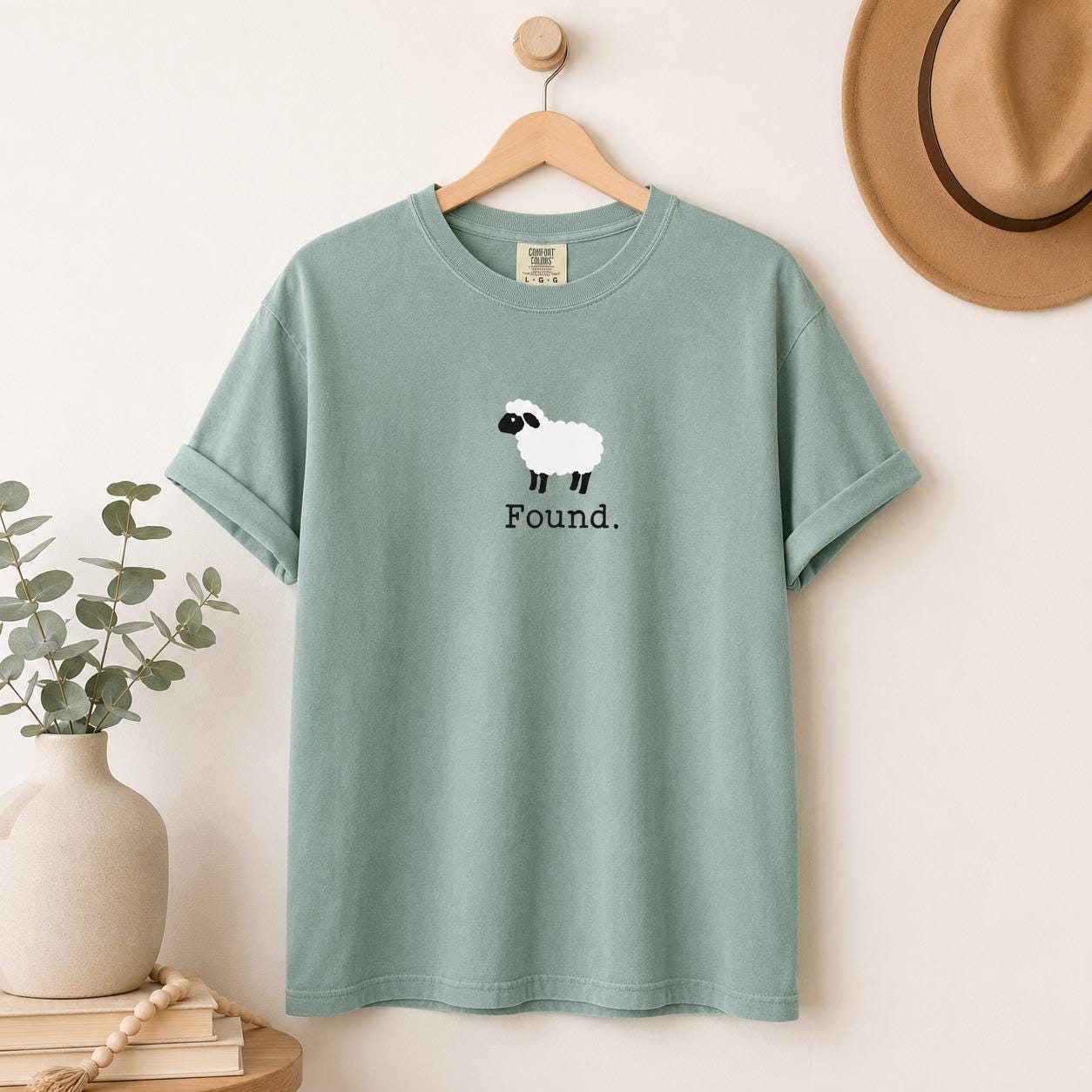 Found Sheep Shirt, Psalm 23 Lamb Tee, Minimalist Farm Animal Faith Shirt