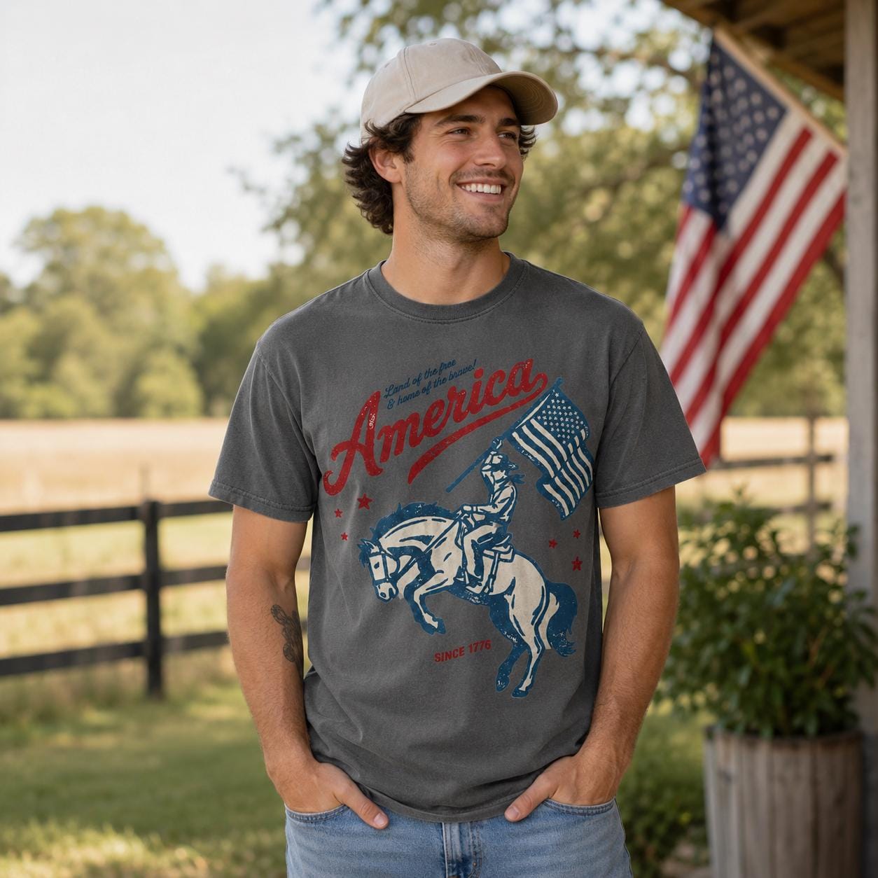 Comfort Colors America Since 1776 Patriotic Shirt, American Flag Tee