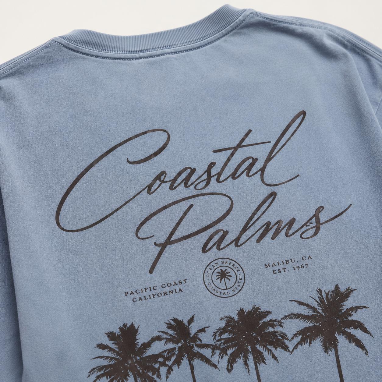 Coastal Palms T-Shirt, West Coast Summer Graphic Tee, Sweatshirt, Hoodie