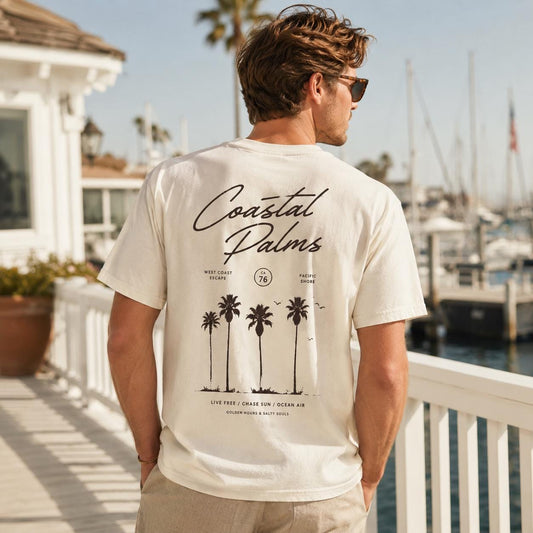 Coastal Palms T-Shirt, West Coast Summer Graphic Tee, Sweatshirt, Hoodie
