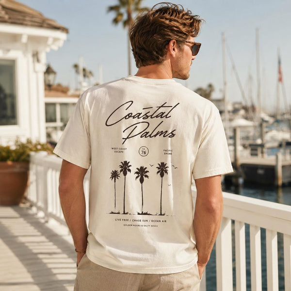 Coastal Palms T-Shirt, West Coast Summer Graphic Tee, Sweatshirt, Hoodie