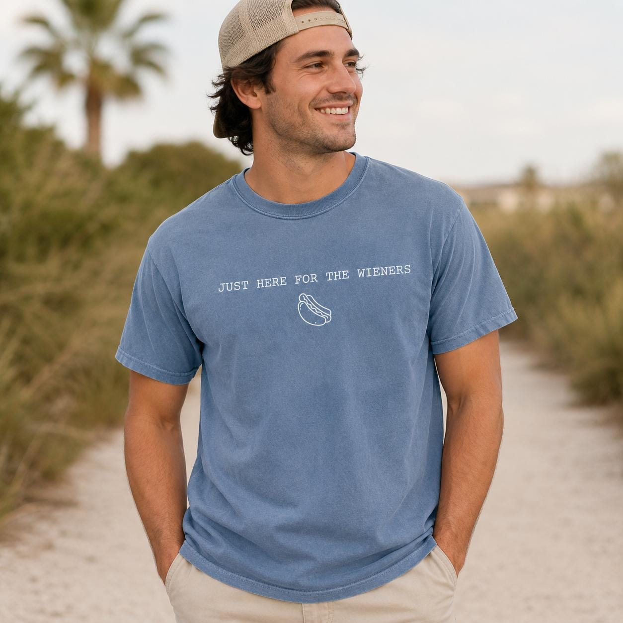 Just Here For The Wieners Hot Dog Tee, Comfort Colors BBQ Shirt