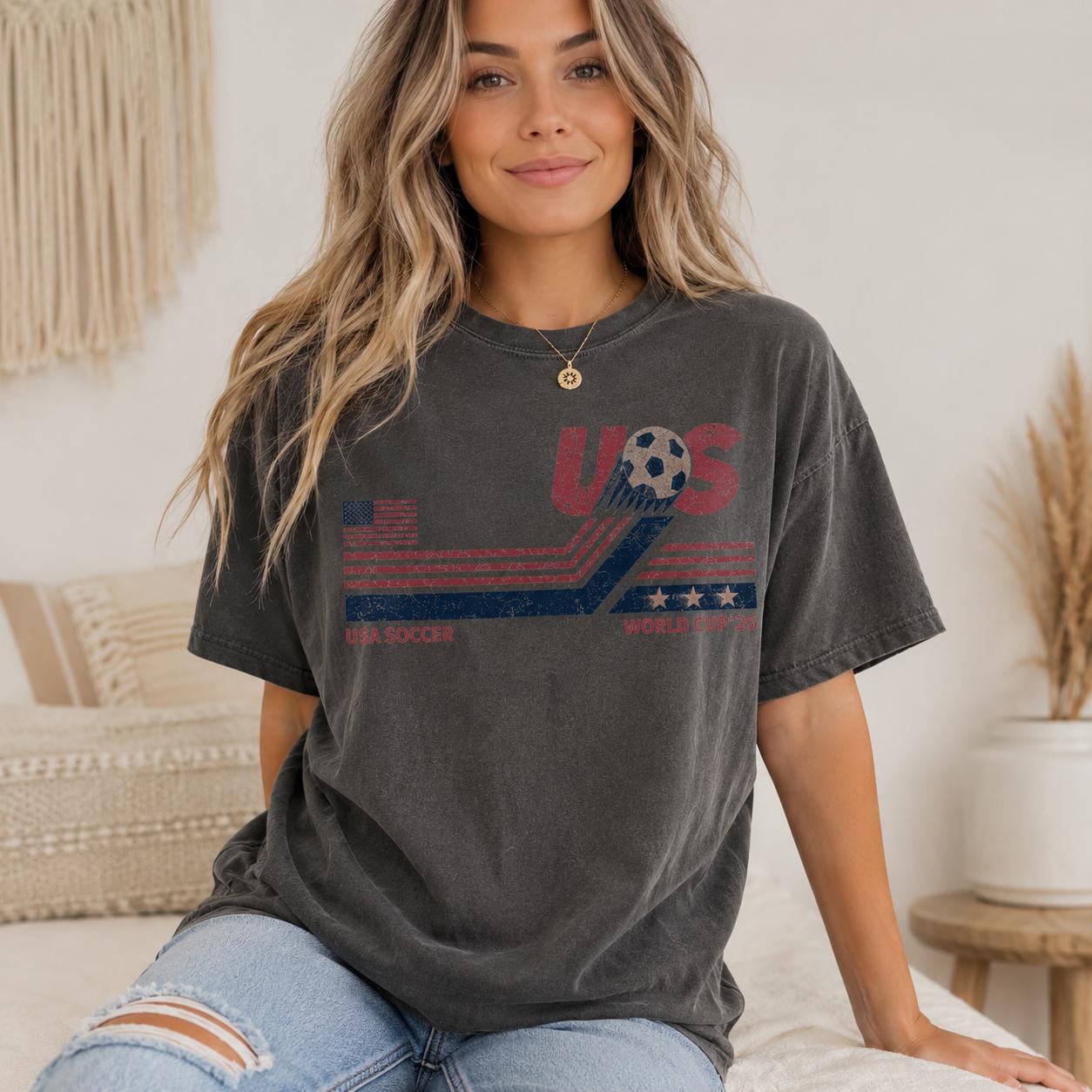 USA Soccer World Cup '26 Shirt, Vintage Patriotic Game Day Tee