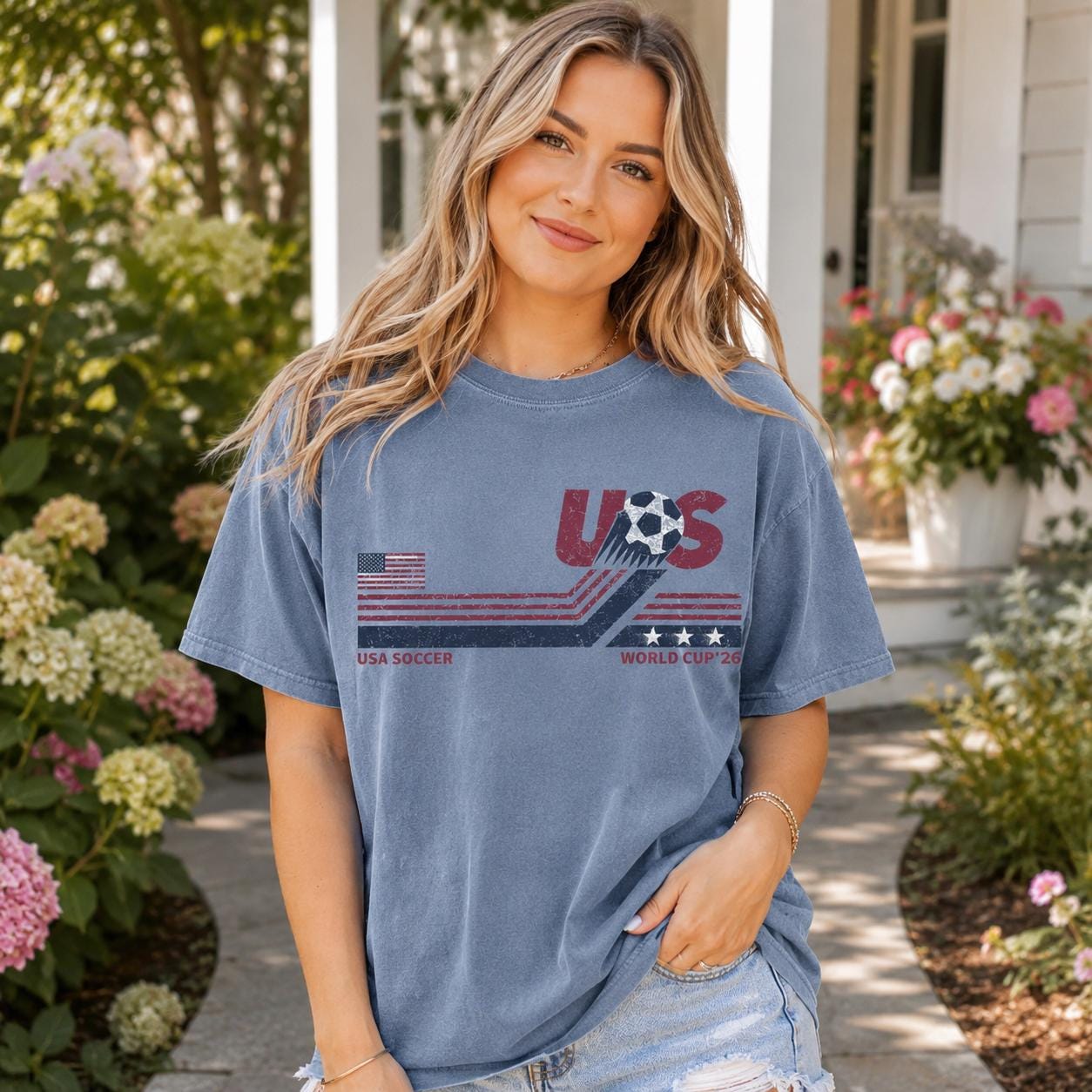 USA Soccer World Cup '26 Shirt, Vintage Patriotic Game Day Tee
