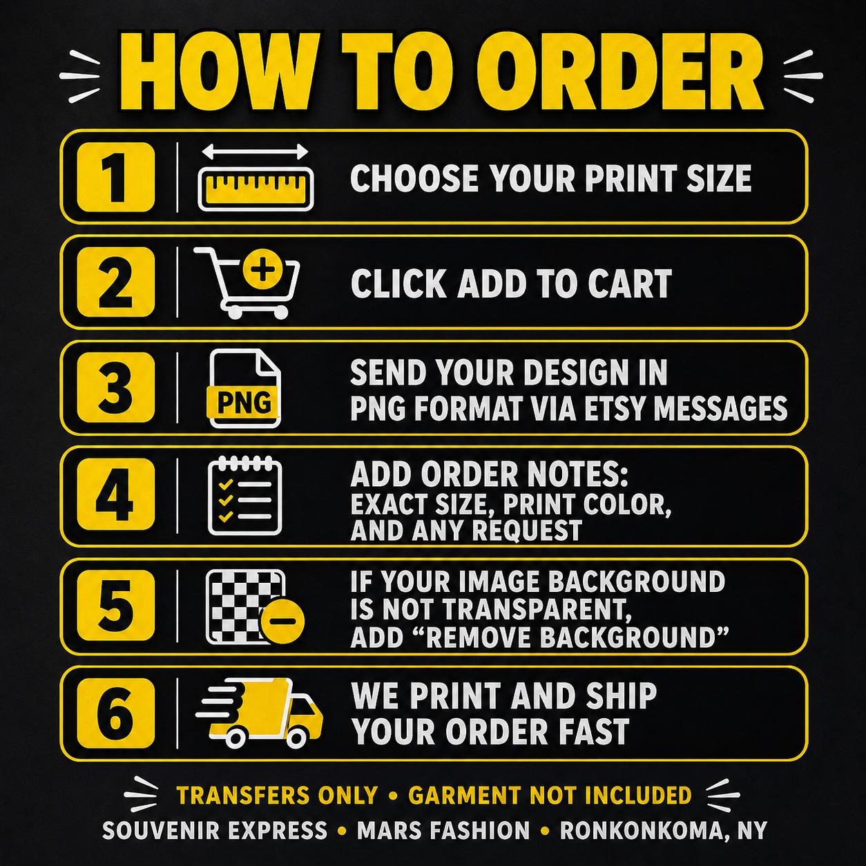 Custom Full Color DTF Heat Transfers, Ready to Apply Prints