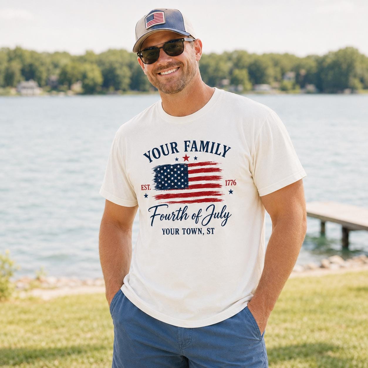 Custom Family USA Flag Shirt, Fourth of July Patriotic Tee, Summer Matching Outfits