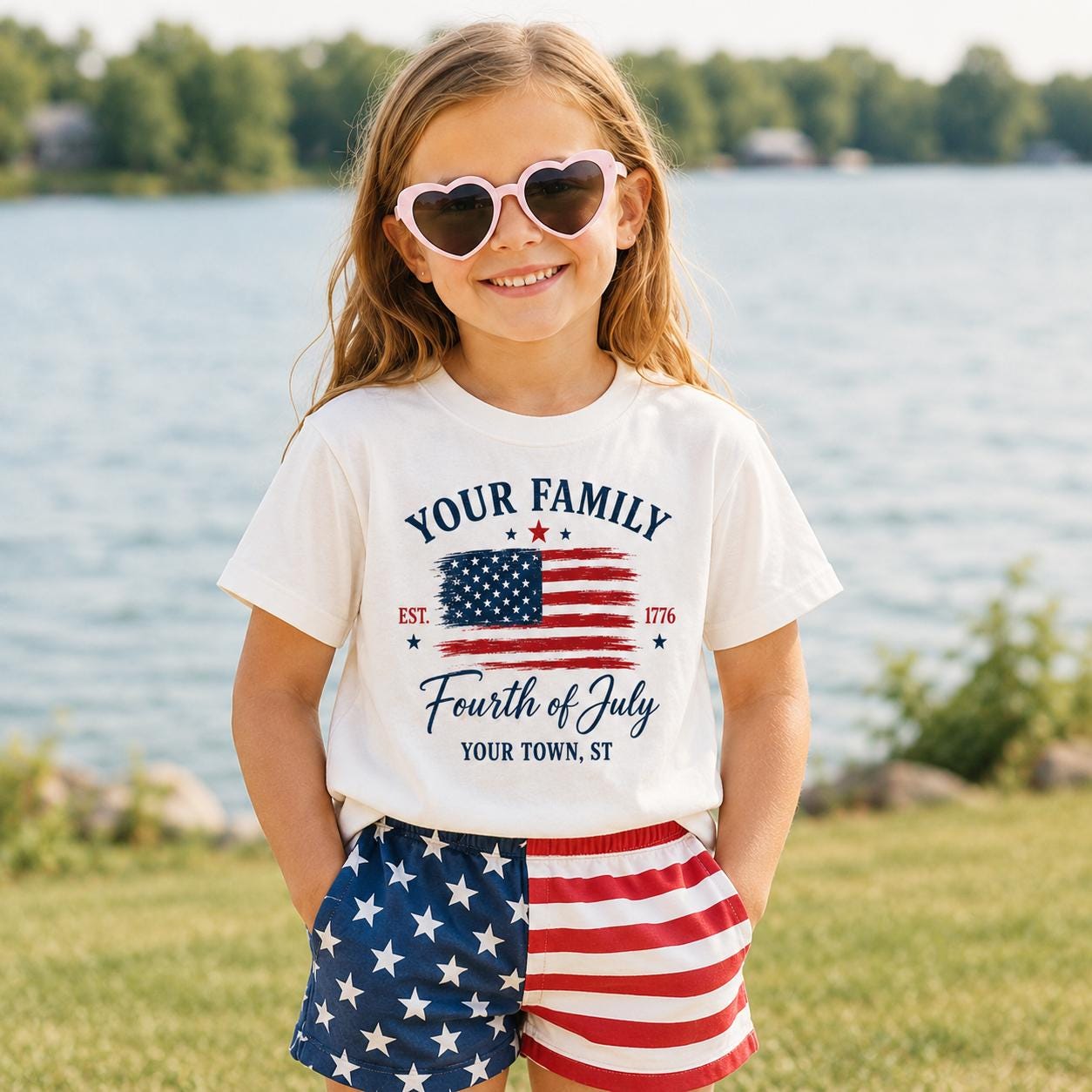Custom Family USA Flag Shirt, Fourth of July Patriotic Tee, Summer Matching Outfits