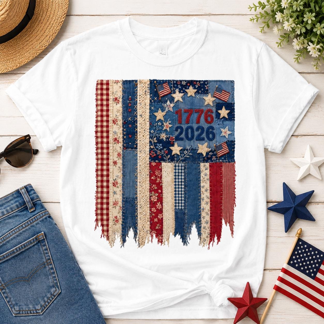 Comfort Colors US Flag Shirt, Patriotic USA Tee, America Est 1776 Summer Apparel