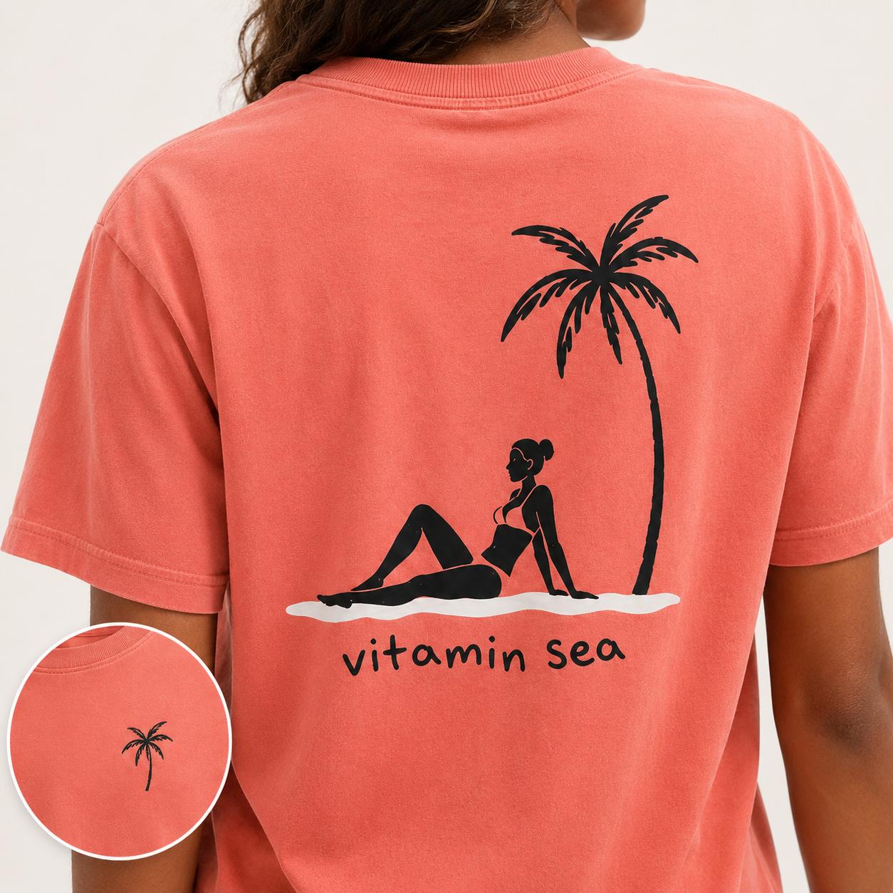 Vitamin Sea Shirt, Comfort Colors Beach T-Shirt, Palm Tree Summer Graphic Tee, Sweatshirt, Hoodie