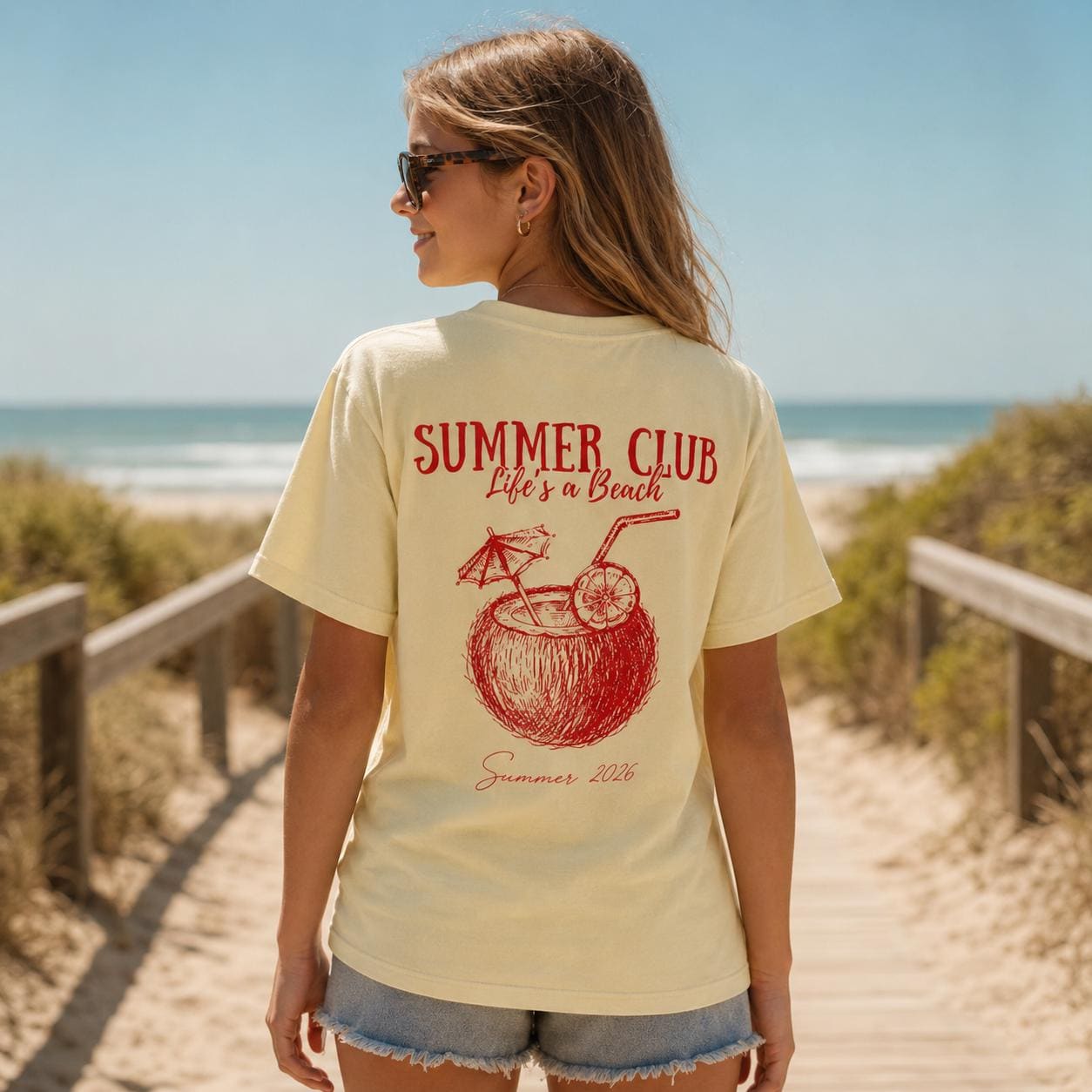 Summer Club Shirt, Comfort Colors Beach T-Shirt, Life’s a Beach Coconut Drink Tee, Sweatshirt, Hoodie