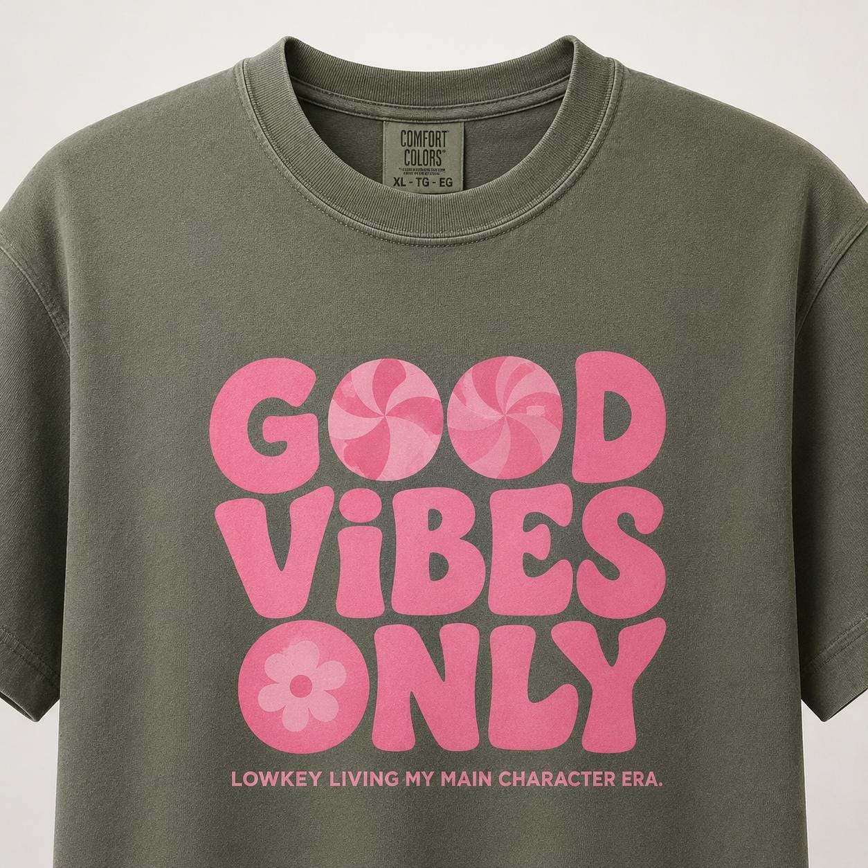 Good Vibes Only T-Shirt, Comfort Colors Pink Graphic Tee, Positive Vibes Tee, Sweatshirt, Hoodie