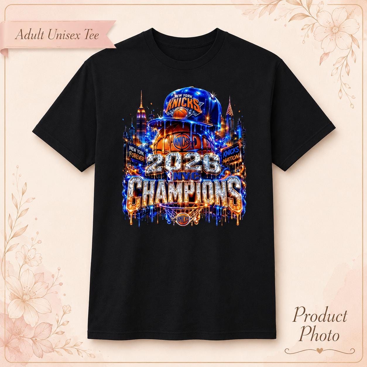 New York Knicks 2026 Champions Basketball T-Shirt, NBA Fan Apparel