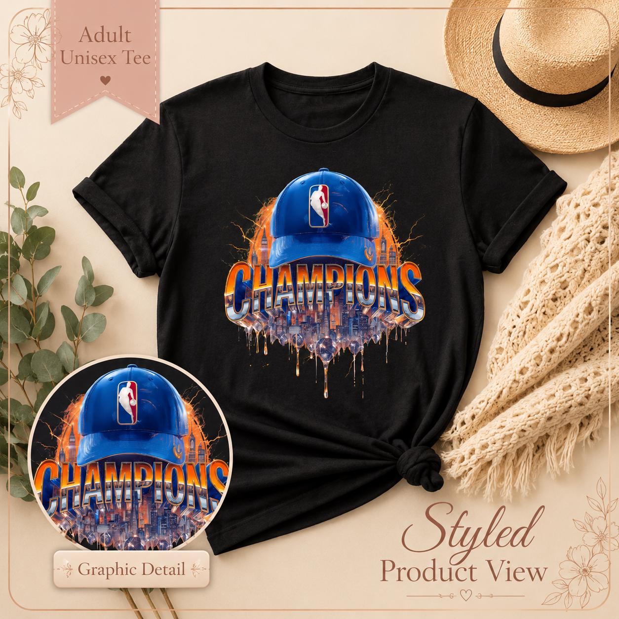New York Knicks Basketball Champions Tee, NBA Fan Apparel, Unisex Adult Shirt