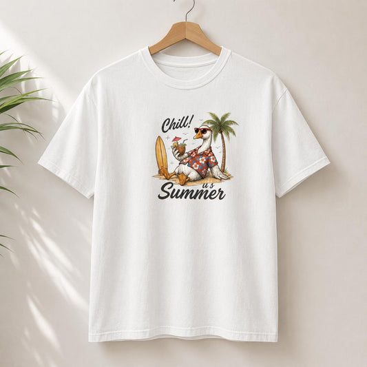 Chill Summer Goose Beach Shirt, Relaxed Vacation Comfort Colors Tee