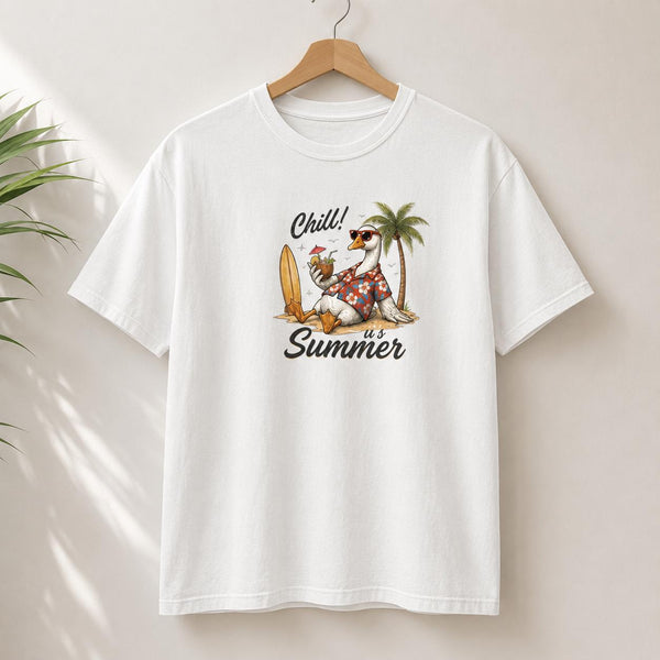 Chill Summer Goose Beach Shirt, Relaxed Vacation Comfort Colors Tee