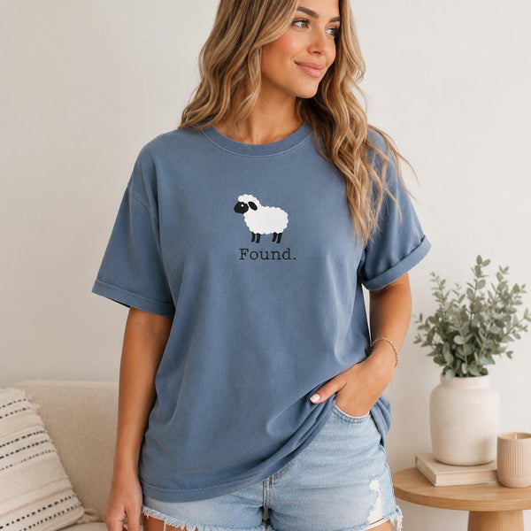 Found Sheep Shirt, Psalm 23 Lamb Tee, Minimalist Farm Animal Faith Shirt