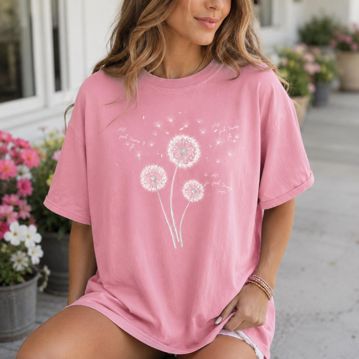Comfort Colors Dandelion Dragonfly Shirt, Wildflower Garden Boho Tee