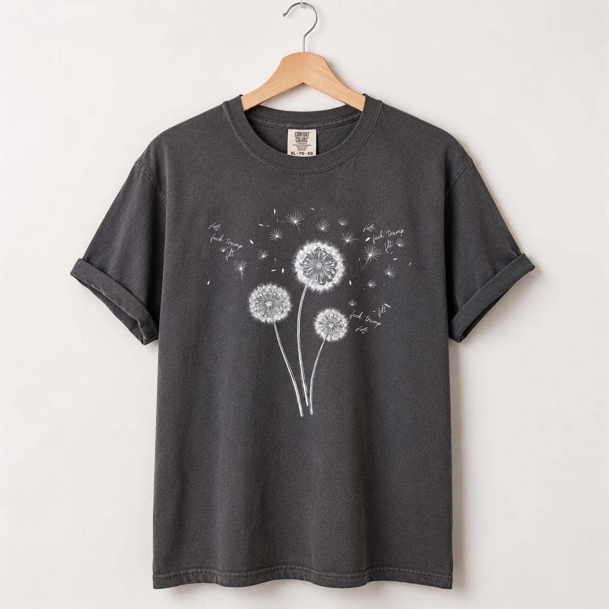 Comfort Colors Dandelion Dragonfly Shirt, Wildflower Garden Boho Tee