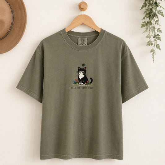 Tuxedo Cat Shirt, Grumpy Kitty Cottagecore Tee, Comfort Colors 1717
