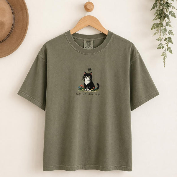 Tuxedo Cat Shirt, Grumpy Kitty Cottagecore Tee, Comfort Colors 1717