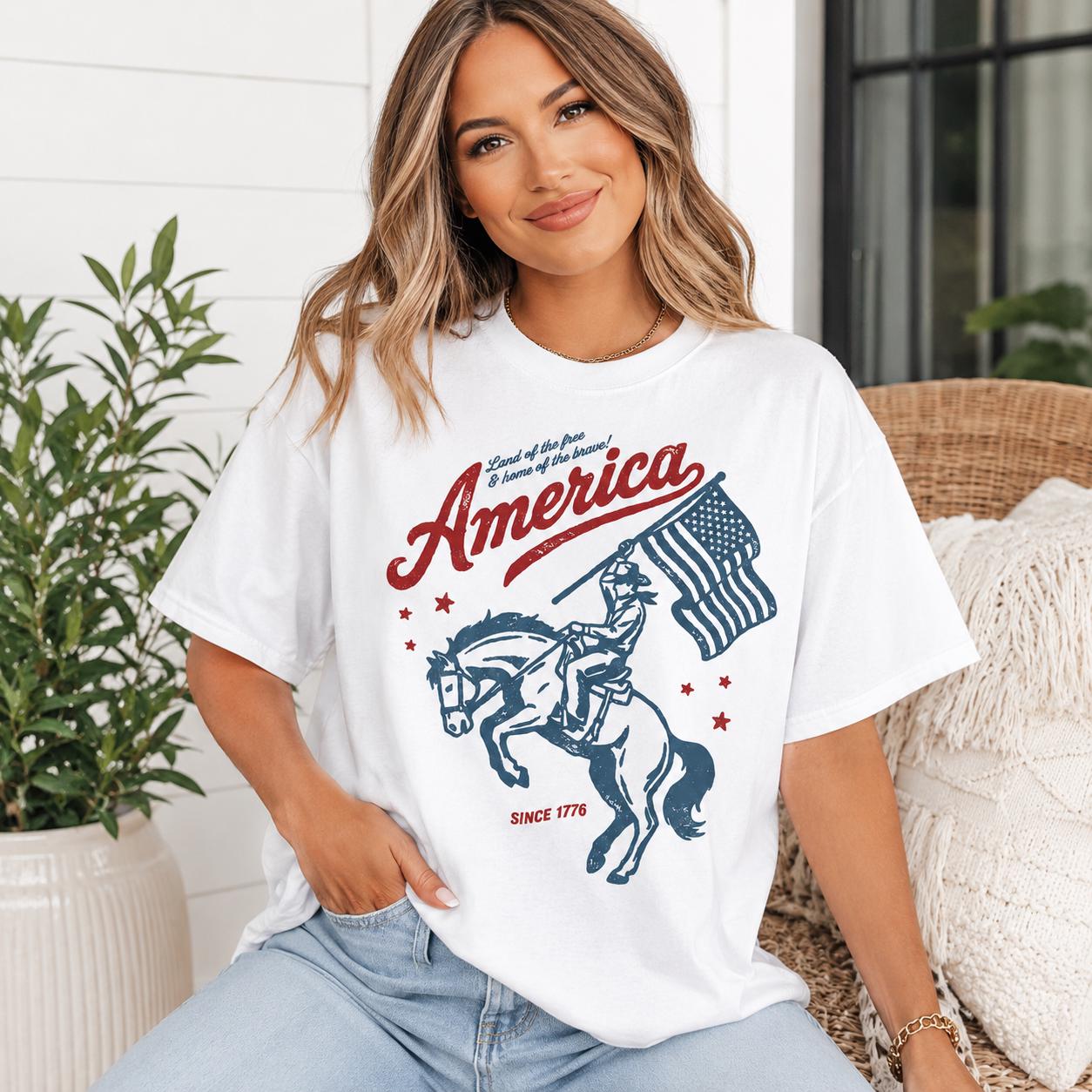 Comfort Colors America Since 1776 Patriotic Shirt, American Flag Tee