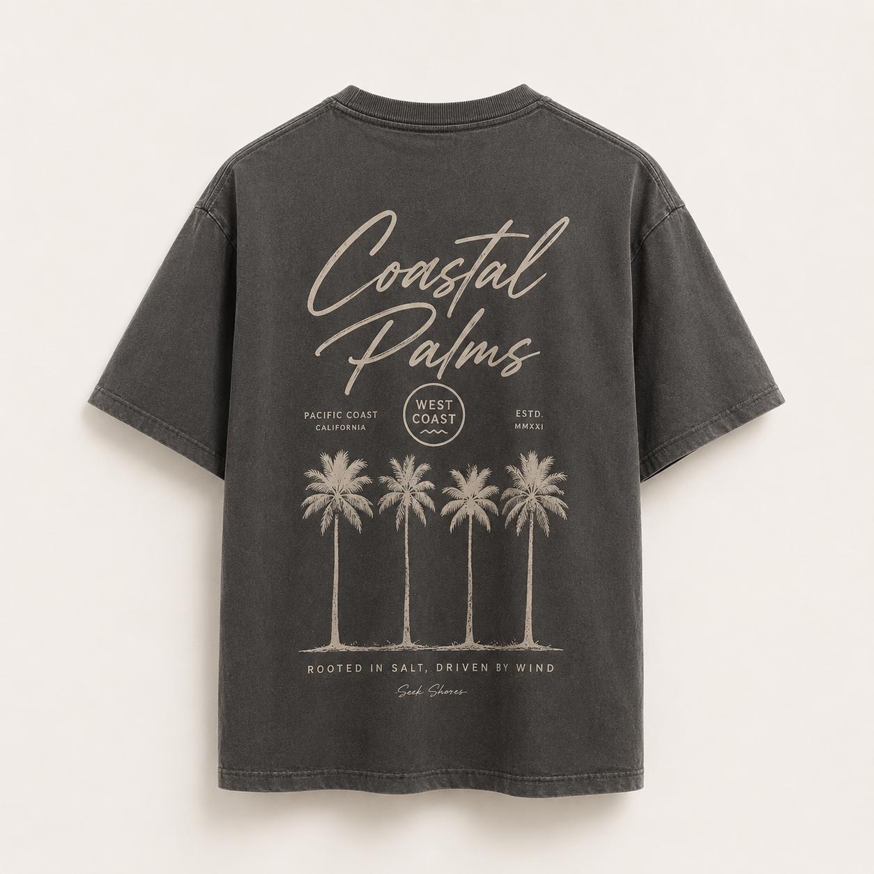 Coastal Palms T-Shirt, West Coast Summer Graphic Tee, Sweatshirt, Hoodie
