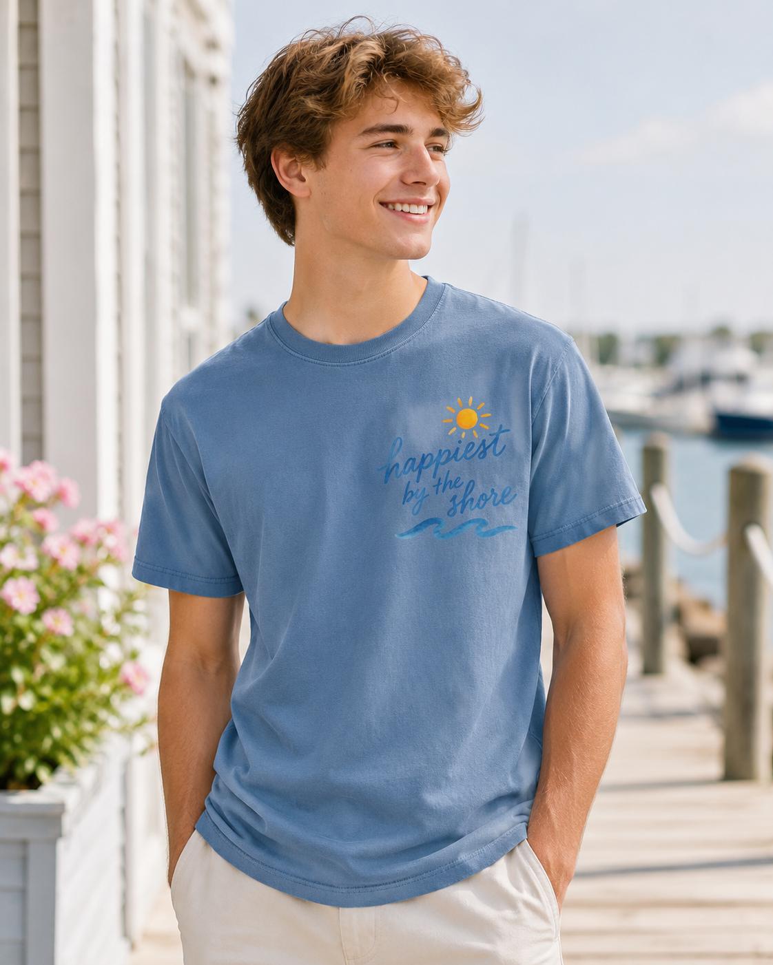 Happiest by the Shore Shirt, Comfort Colors Beach Tee, Sweatshirt, Hoodie