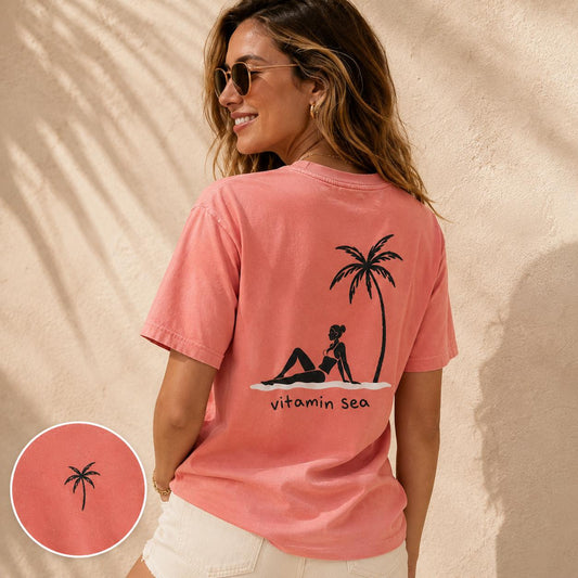Vitamin Sea Shirt, Comfort Colors Beach T-Shirt, Palm Tree Summer Graphic Tee, Sweatshirt, Hoodie