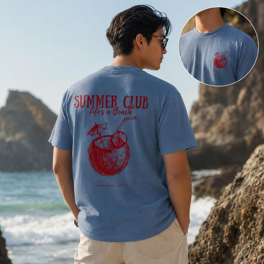 Summer Club Shirt, Comfort Colors Beach T-Shirt, Life’s a Beach Coconut Drink Tee, Sweatshirt, Hoodie