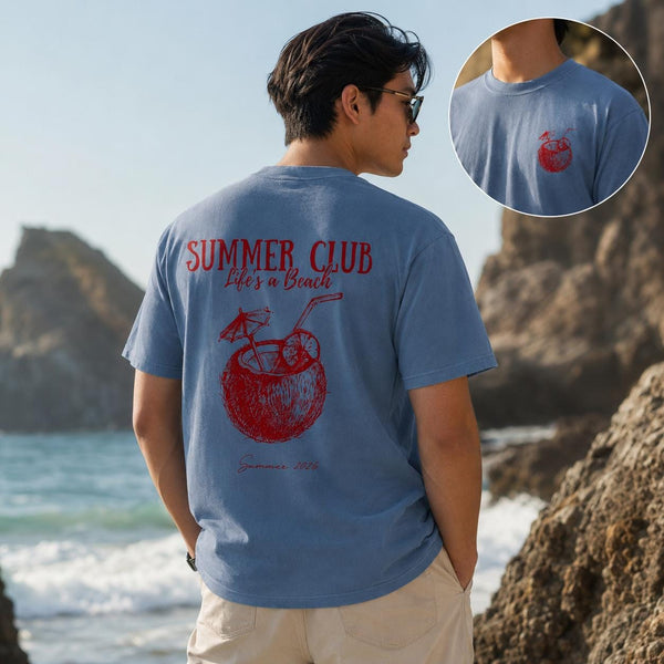 Summer Club Shirt, Comfort Colors Beach T-Shirt, Life’s a Beach Coconut Drink Tee, Sweatshirt, Hoodie